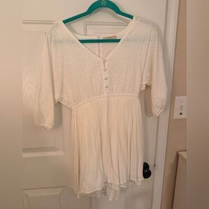 Elegant White Eyelet Women's Top